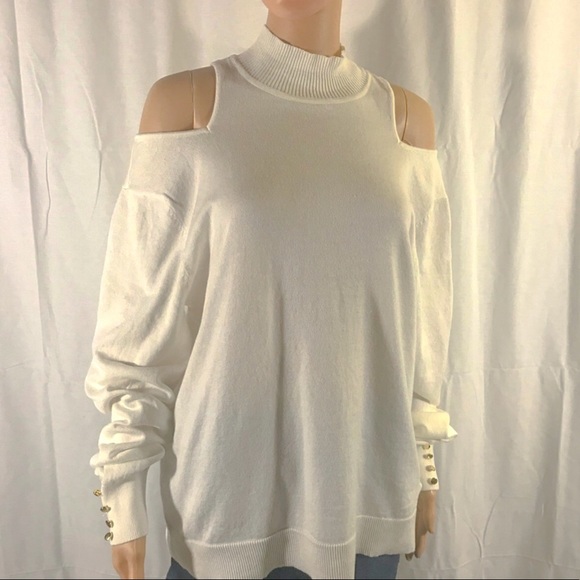 Cable & Gauge Sweaters - Cable & Gauge turtleneck cold shoulder sweater NWT